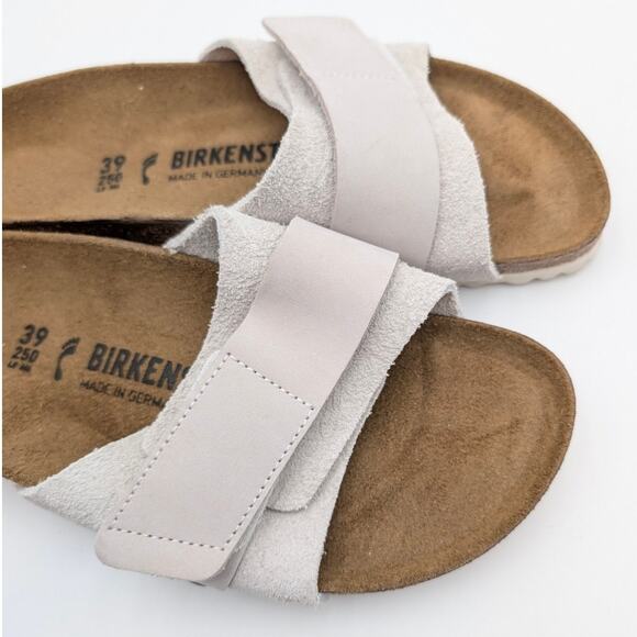 Birkenstock Oita Suede Leather Flat Sandals Women's Gray Size US W8/M6 EU39 - Picture 11 of 11